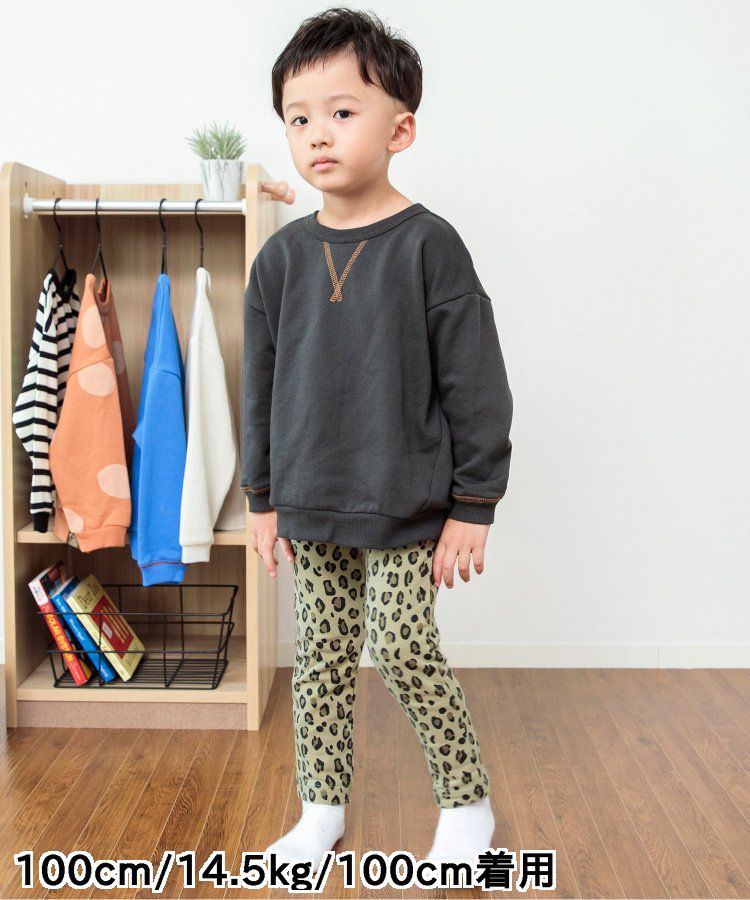 日本 BREEZE - 休閒百搭鬆緊長褲(9分丈)-碎花-淺鵝黃