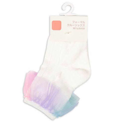 正裝襪-彩虹薄紗-白色 (9~14cm)