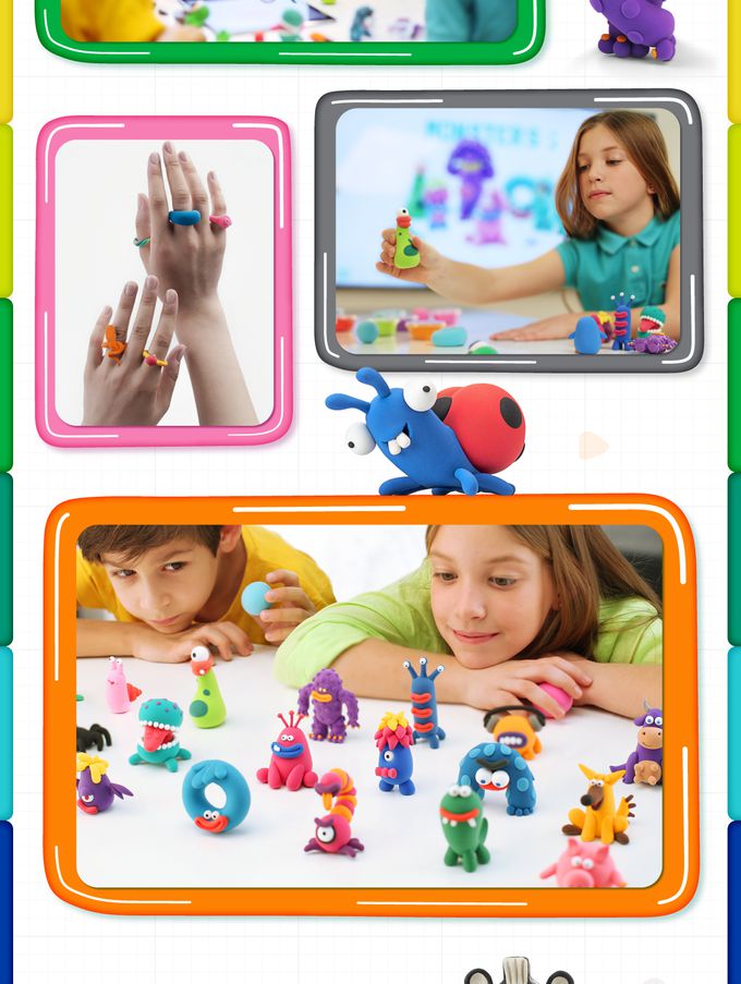 美國Hey Clay - 智塑輕黏土-拉風小車組(6罐黏土+3小車底盤)