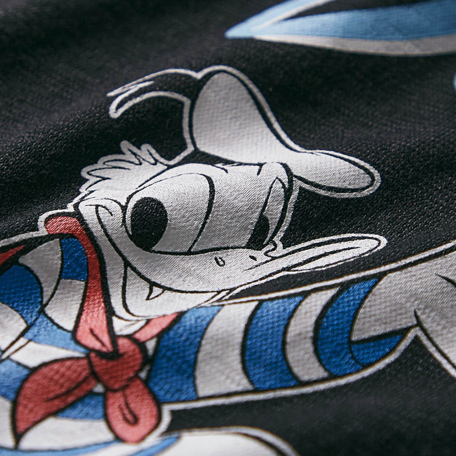 日本千趣會 - 迪士尼 純棉涼爽短袖家居服/睡衣-唐老鴨-深藍x灰