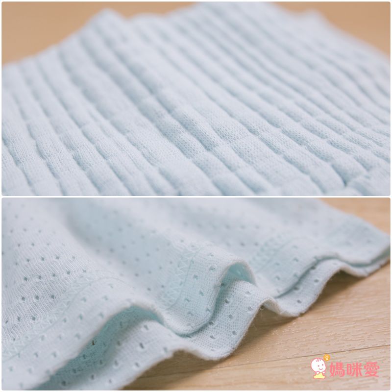 純棉網眼腹卷高腰護肚褲-藍色