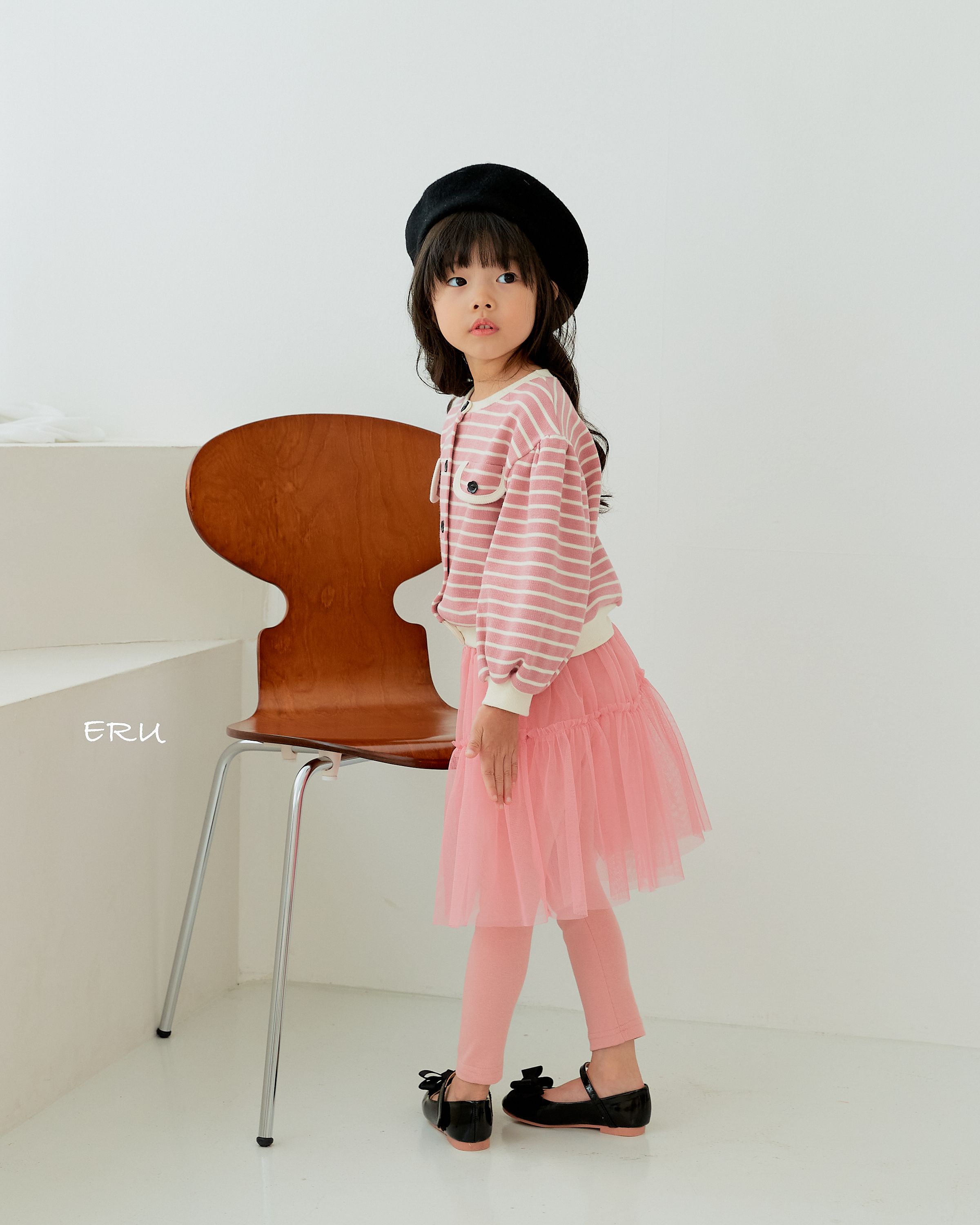 韓國 ERU - 豹紋星星點綴網紗內搭褲裙-粉