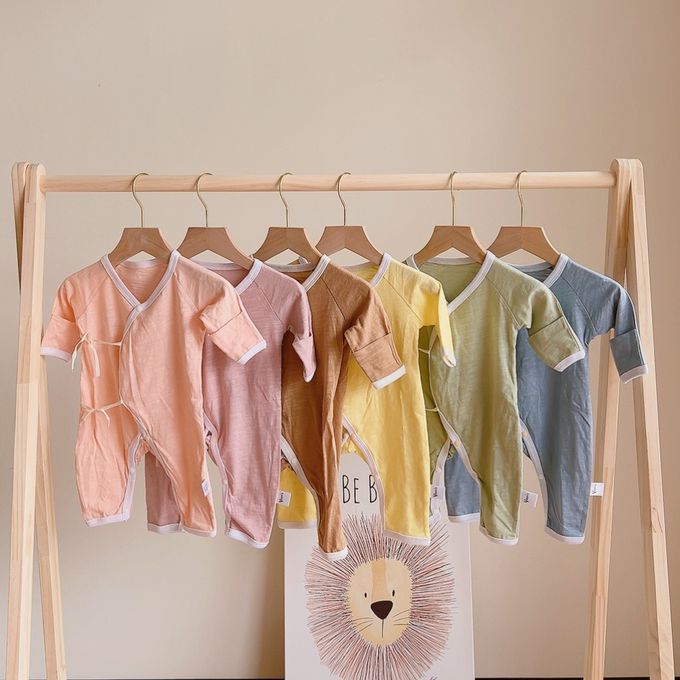 YOUrs - 竹節棉清新甜蝴蝶衣2件組-甜芋粉+蜜桃粉