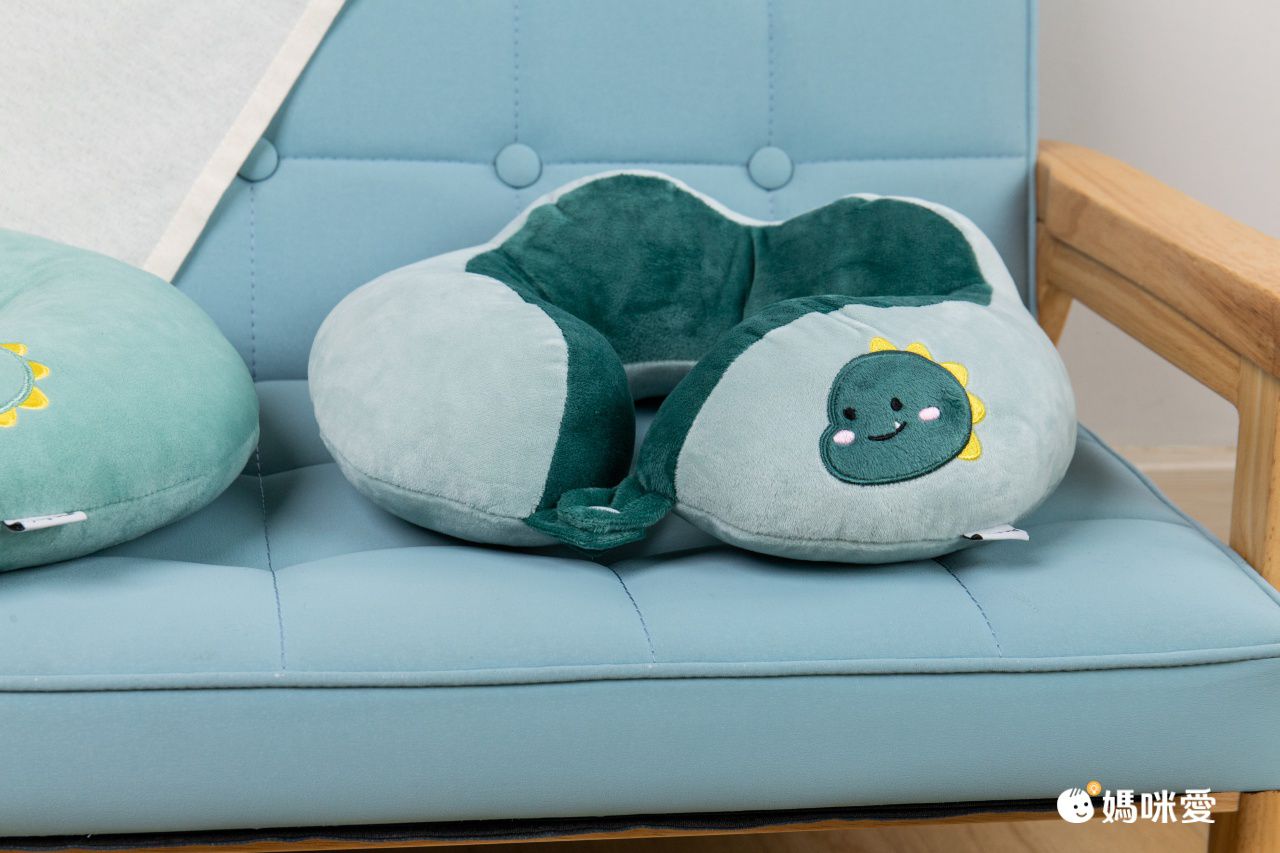 刺繡U型護頸枕(立體款)-貓咪-黃色 (28x28x10cm)