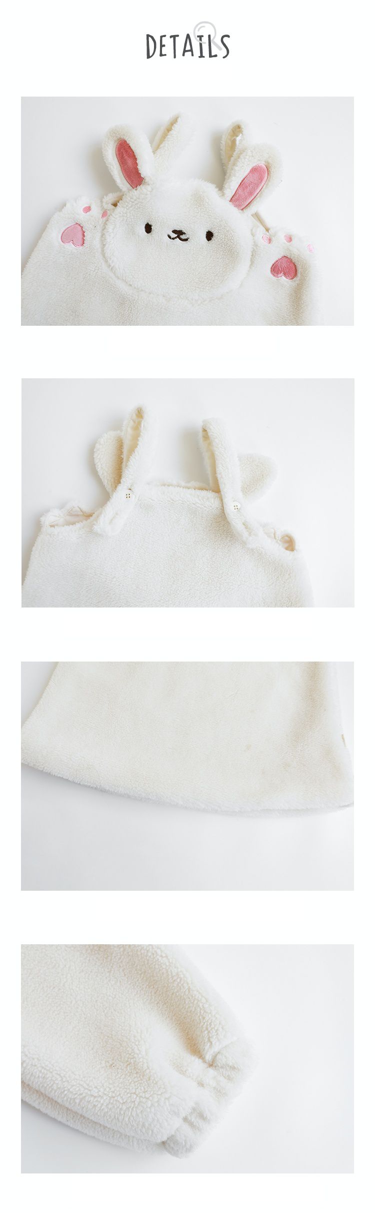 TONGMO - 雪尼爾針織圓領長袖毛衣-滿滿兔子-粉色