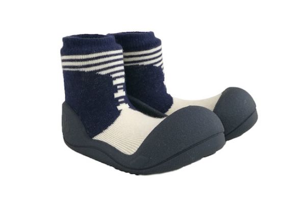 韓國 Attipas - 襪型學步鞋-英倫紳士灰