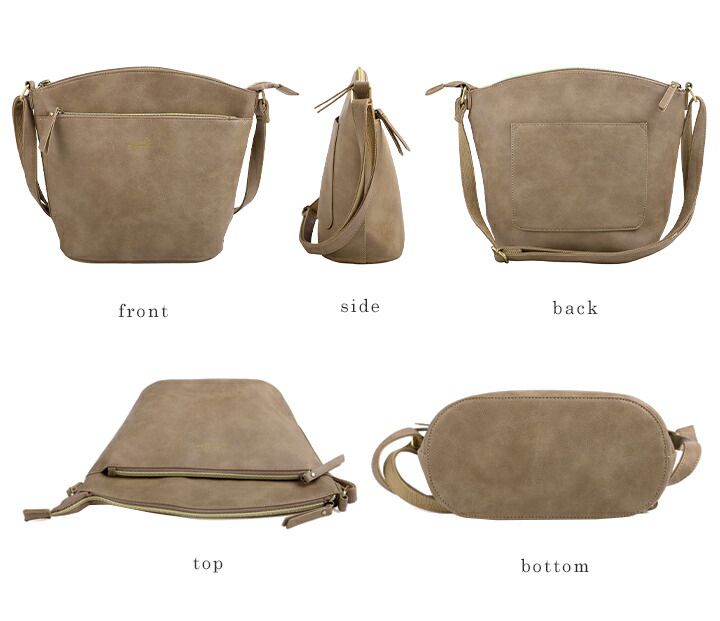 日本 LIZDAYS - 文青風輕量皮革肩背包/側背包-黑 (23x23x11.5cm)