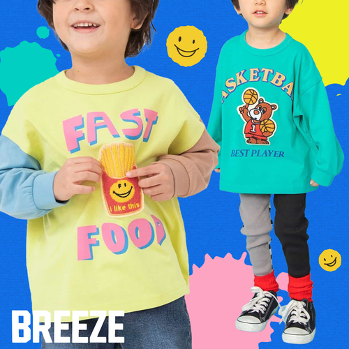 早春新品超可愛✿潮牌童裝【日本 BREEZE】美式童趣印花推薦包色！