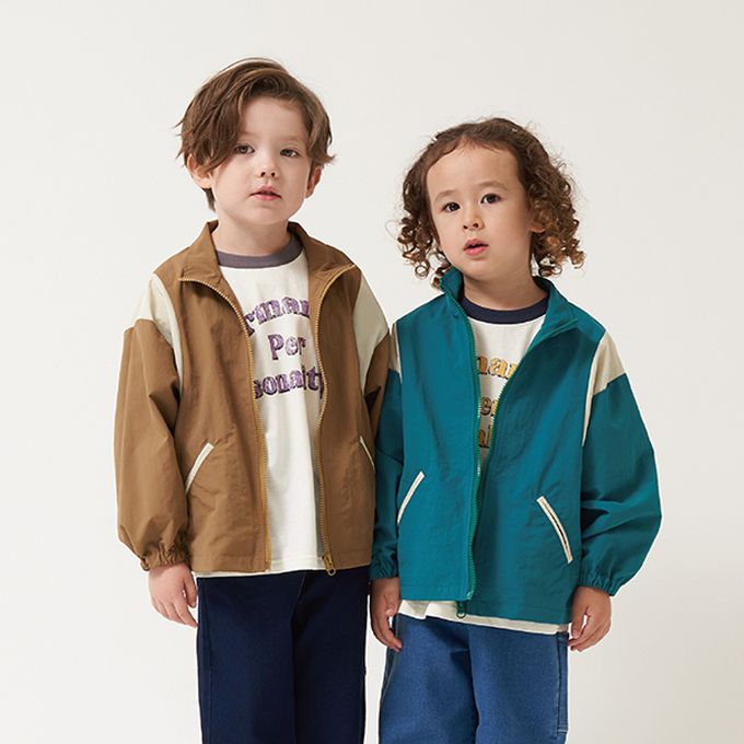 日本 b-ROOM - 潑水加工 廓形撞色防風外套-焦糖棕