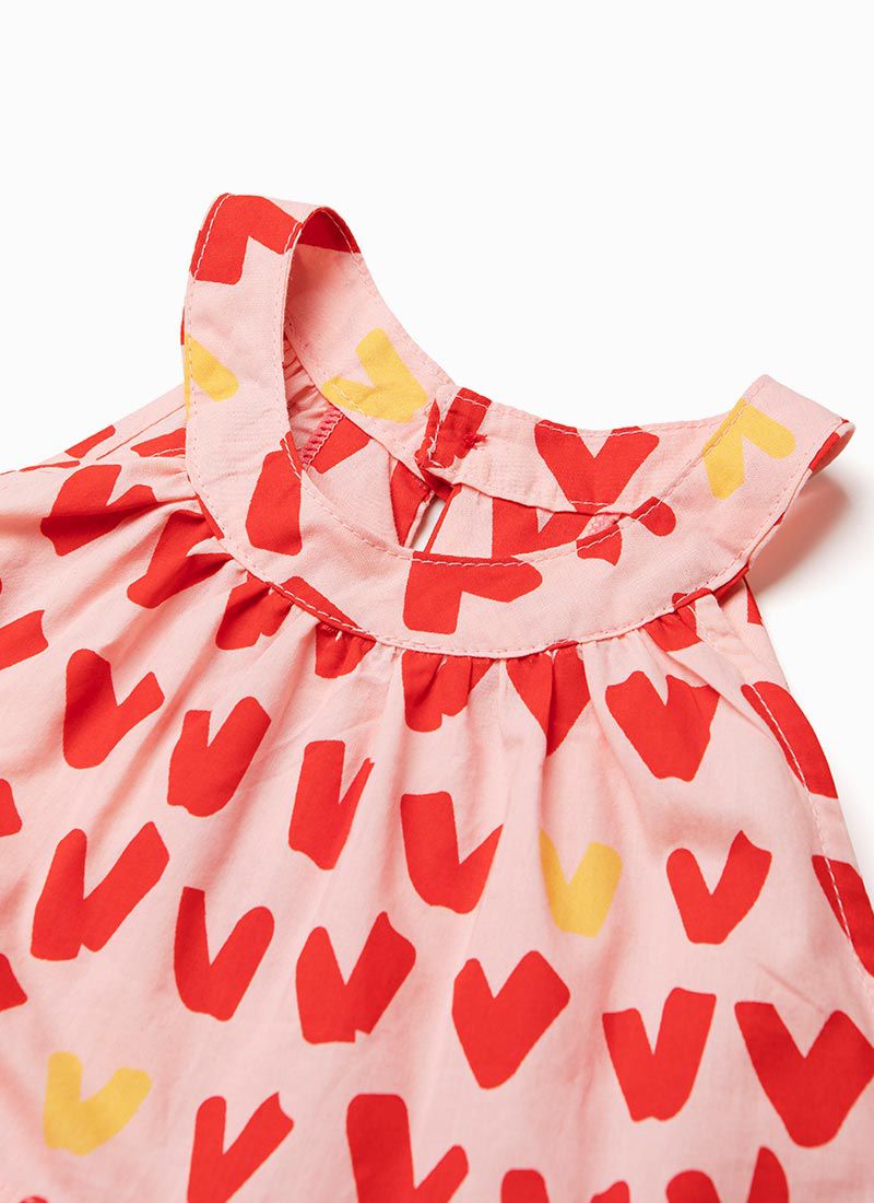 韓國 OZKIZ - 滿版愛心拼接感長版洋裝