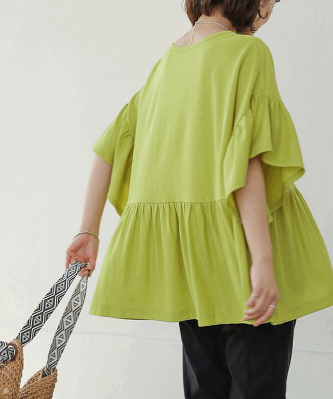 日本 Bab - 透氣嫘縈飄逸大寬袖上衣-焦糖橘