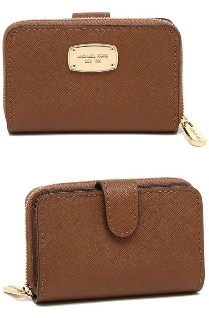 MICHAEL KORS - 飾牌LOGO皮革零錢包 (駝)