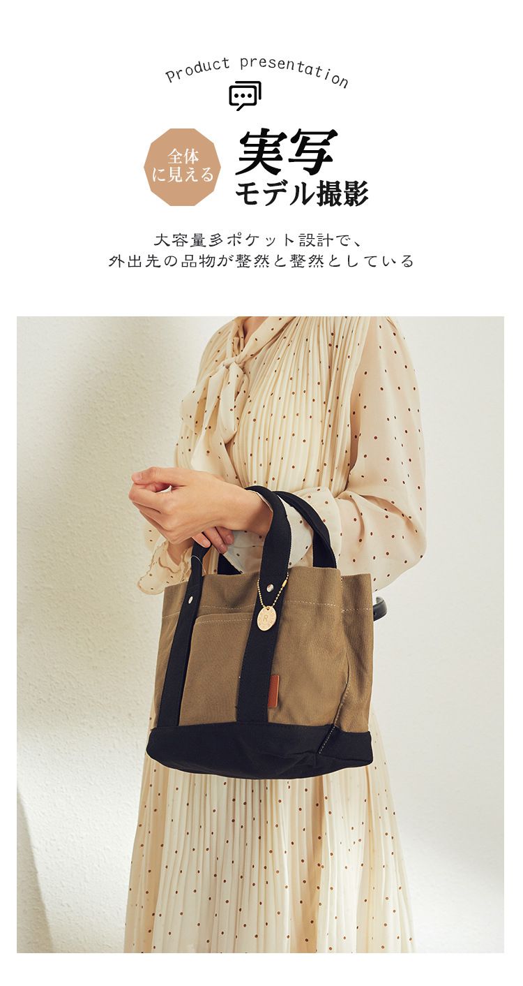 加厚大容量帆布手提包/便當袋-夾層可拆-白+深藍 (20.5x15x21.5cm)