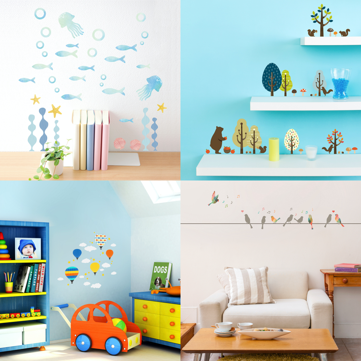 日本 TOKYO STICKER - 日本製 質感無邊框壁貼 [基本款]-森林派對 (A4)