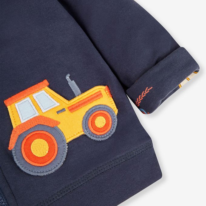 英國 JoJo Maman BeBe - 幼/兒童雙面穿100%純棉保暖連帽外套-吉普車