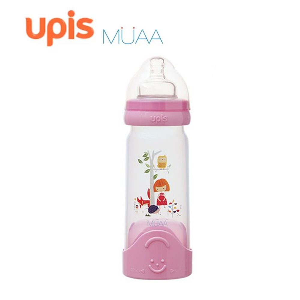 韓國 UPIS - MUAA 免洗拋棄式奶瓶-250ml-粉紅