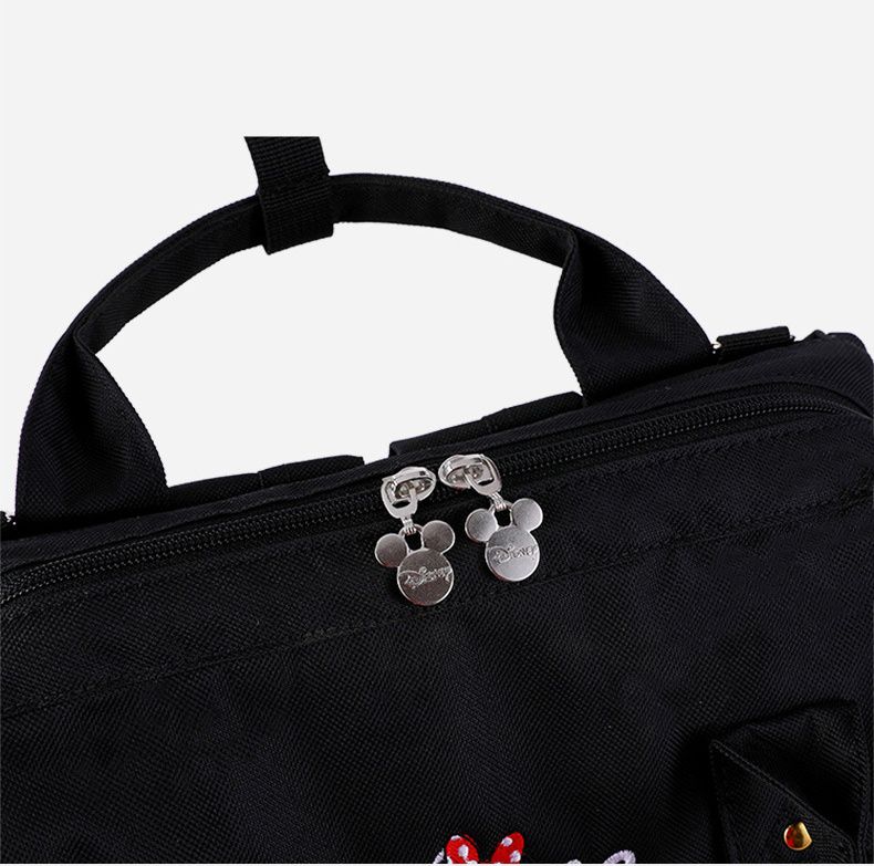 卡通人物大容量後背包/媽媽包-米奇-黑+紅 (40x22x18cm)