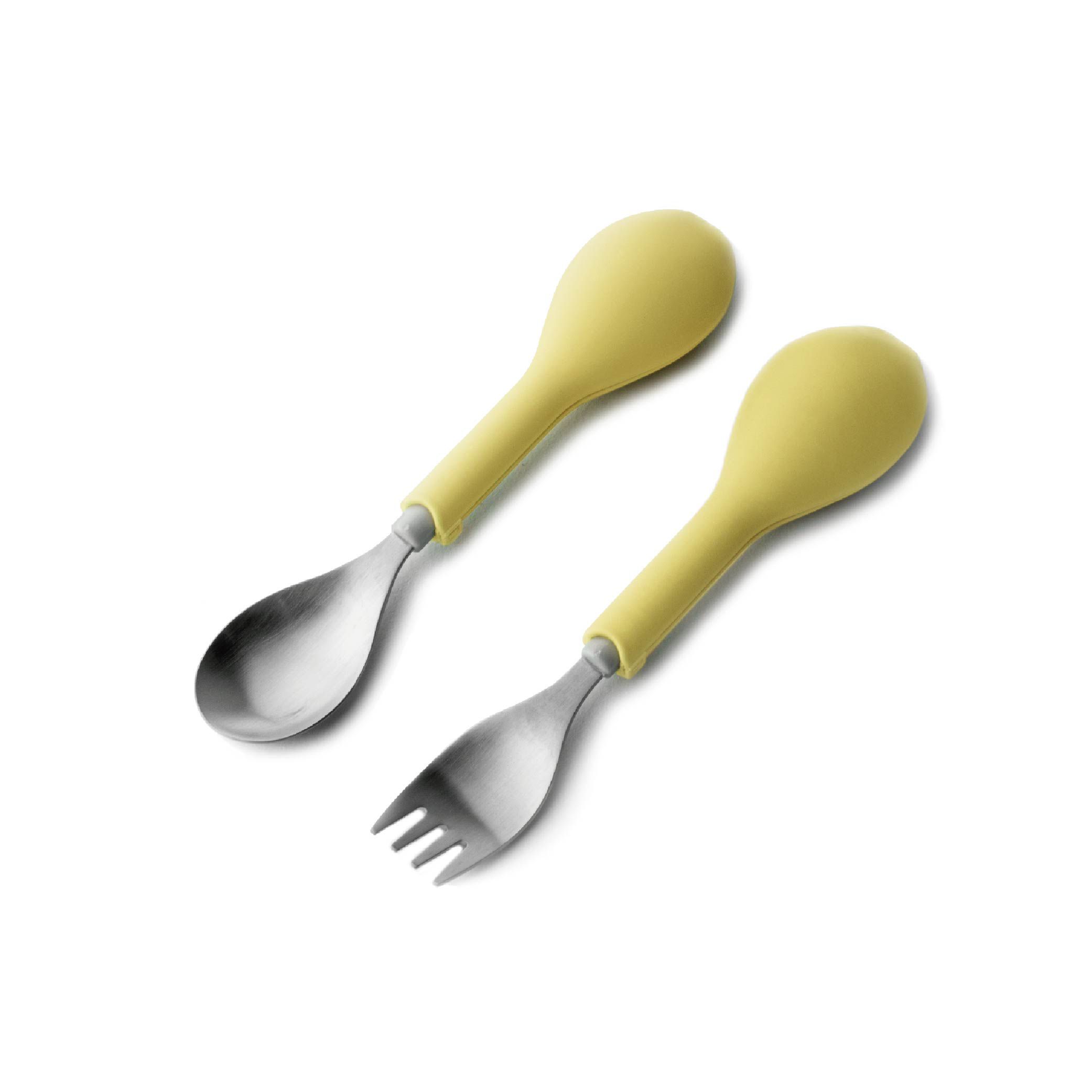 FlipGo - 翻滾吧湯叉組-湯匙+叉子-檸檬黃
