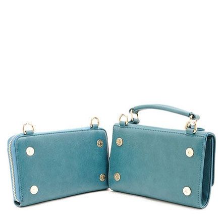 日本 FIRANO - 手提側背兩用小方包＋磁扣錢包＋檸檬折疊購物袋 三件組-GRAY