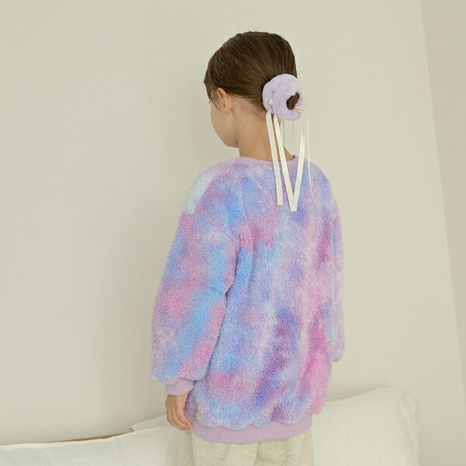日本 Lycee mine - 夢幻暈染毛茸茸寬鬆長袖上衣-奶油系