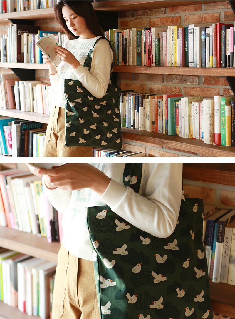 韓國製 - 牛津布環保袋/購物袋-花花世界 (41X43cm)