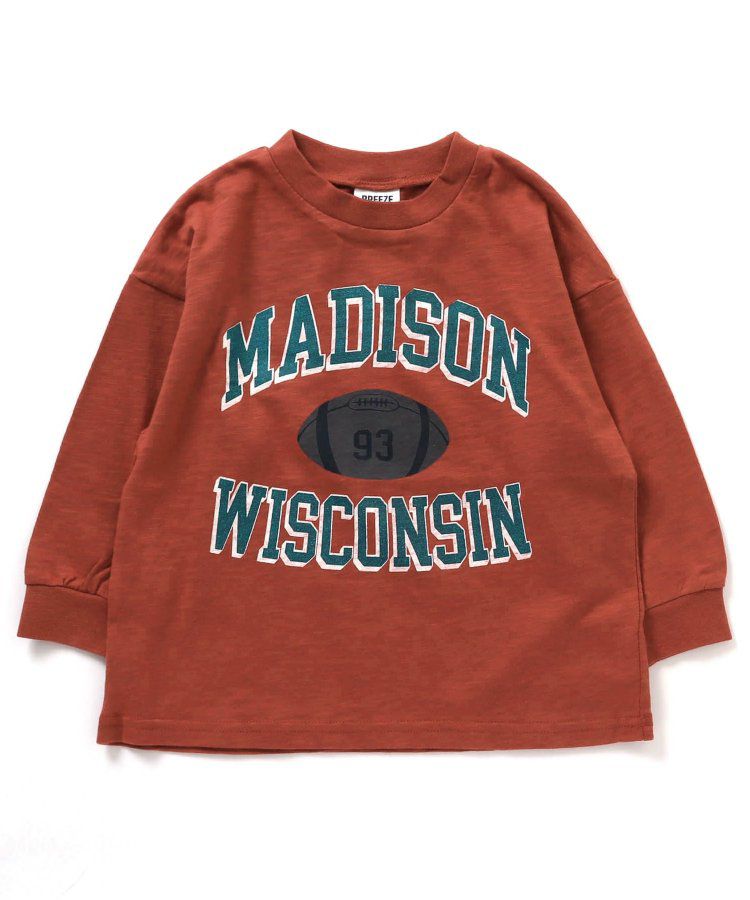 日本 BREEZE - 美式復古風長袖大學T-粉紅