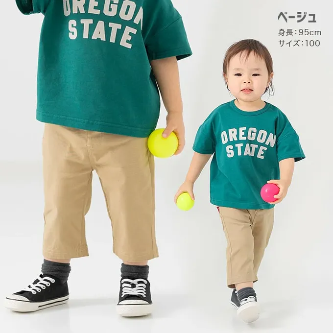 日本 Chil2 - EDWIN聯名 鬆緊彈力七分褲-logo口袋-橄欖棕