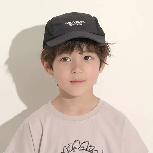 日本 b-ROOM - 透氣網狀軟質休閒遮陽帽-卡其黑