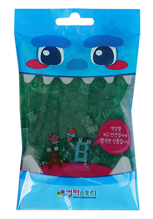 韓國 Color Story - 免燙拼豆-補充包280顆(透明深綠/8mm)