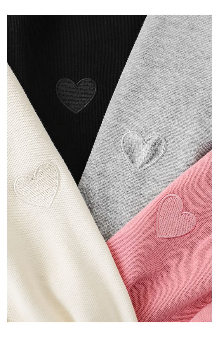 腰鬆緊百搭休閒束口長褲-愛心-粉色