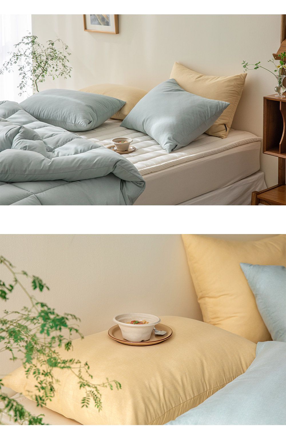 韓國 Maatila - 可水洗超細纖維桃皮感四季被-薄荷綠