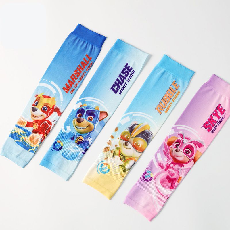 卡通汪汪隊冰絲兒童防曬袖套-卡通人物珠珠-紫色 (9x32x7.5cm)-漸層款