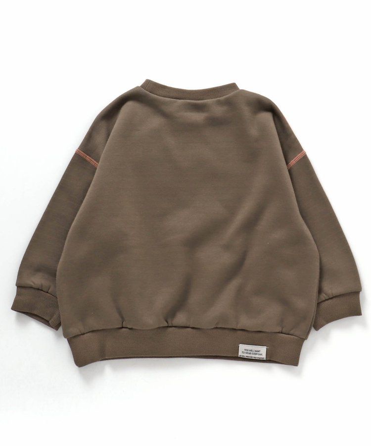 日本 BREEZE - 內刷毛英文logo百搭運動衫-草綠