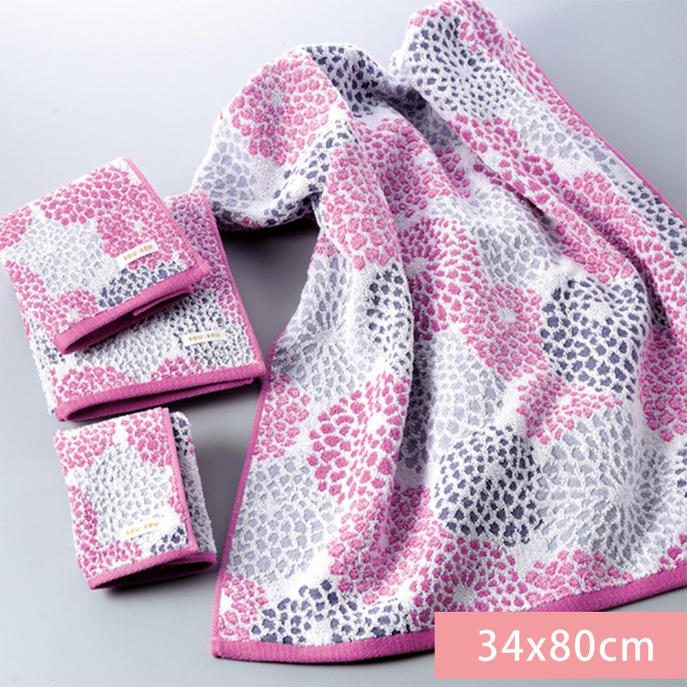 日本代購 - 【SOU·SOU】日本製今治純棉刺繡長毛巾-綻放 (34x80cm)