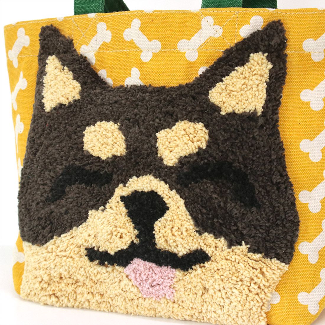 日本 TOMO - 可愛動物刺繡帆布包/提袋-貓咪眼睛-藍 (30×20×D10cm)