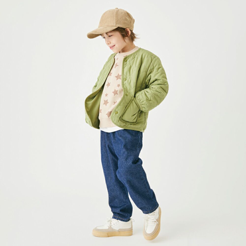 日本 evercloset - 星星絎縫保暖鋪棉外套(可機洗)-軍綠