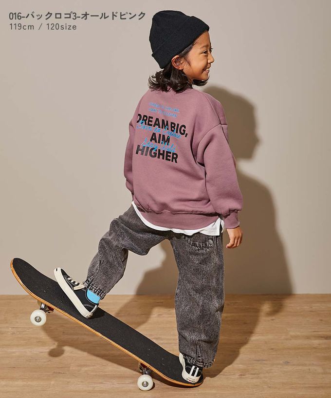 日本 devirock - 裏起毛個性印花大學T-方塊標語-炭灰