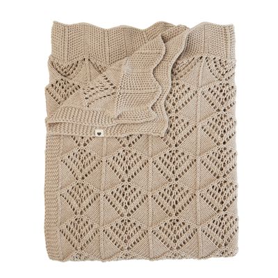丹麥BIBS - Knitted Blanket Wavy 針織棉毯-香草 (70x100cm)