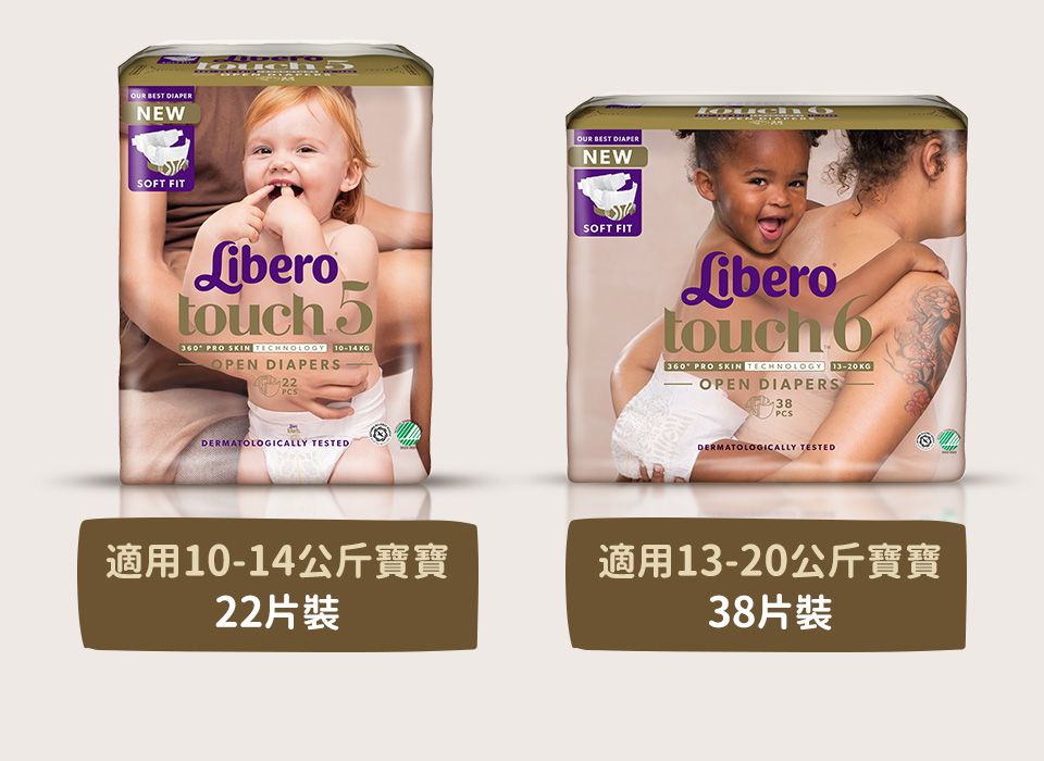 麗貝樂 Libero - 嬰兒尿布/紙尿褲touch-頂級系列 (M/4號)-24片x8包-Line團購專案