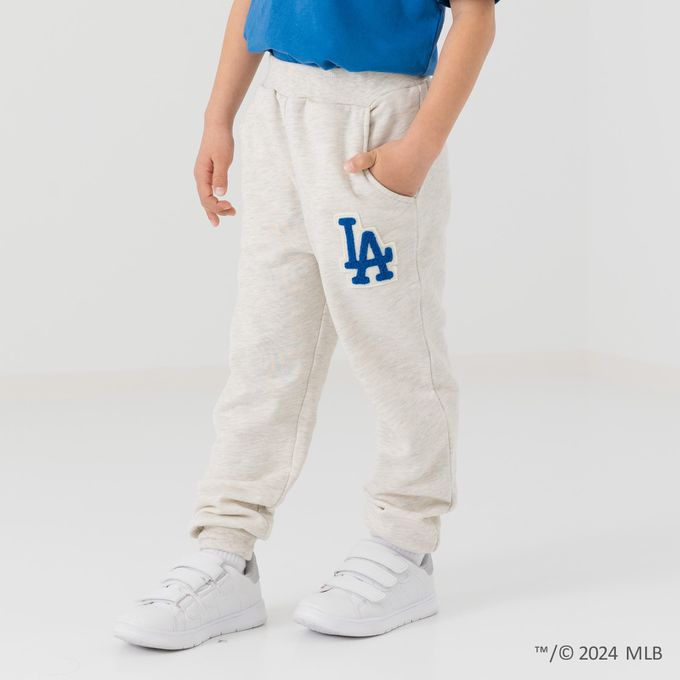 日本 Chil2 - MLB聯名 裏毛休閒運動長褲-紐約洋基-深灰