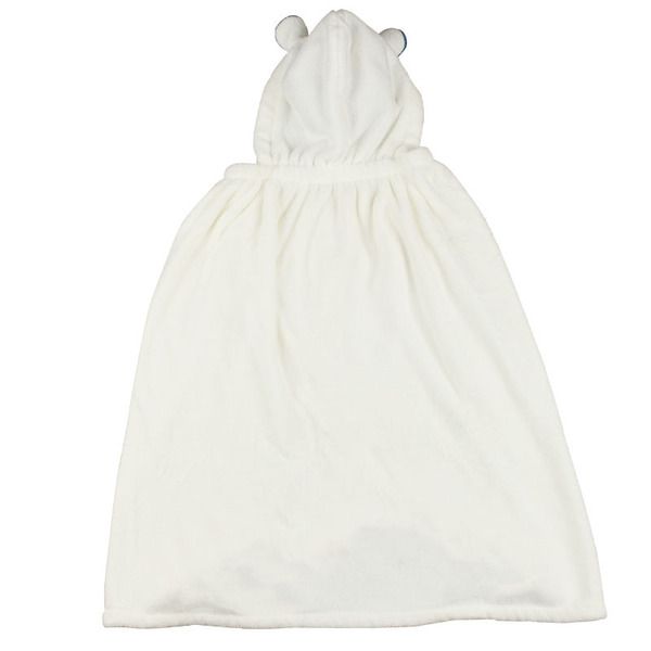 akachan honpo - 動物造型連帽吸水披巾-白熊-白色 (衣長60cm)