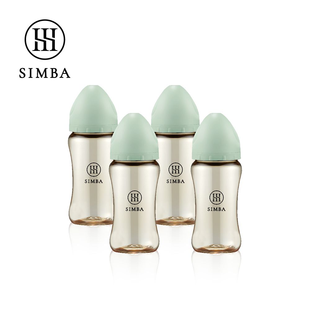 蘊蜜鉑金PPSU寬口防脹氣奶瓶4支組(270ml)-綠沐