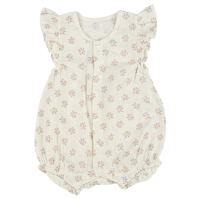 akachan honpo - 包屁衣-穆斯林棉紗 小花-米白色