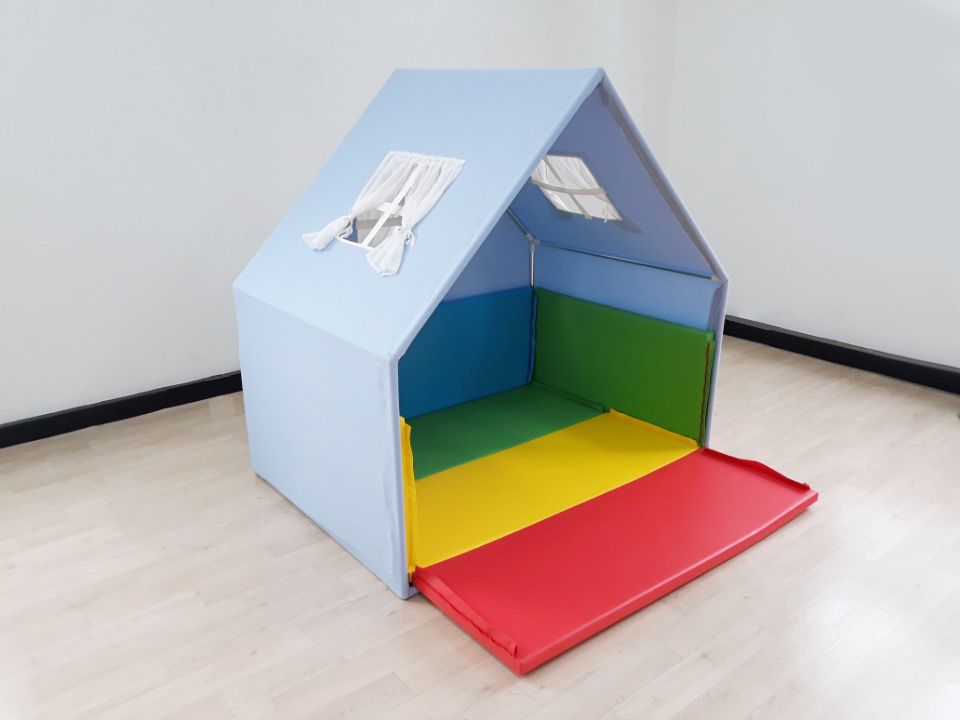 韓國 Foldaway - PLAY HOUSE(加寬帳篷)Blue藍色+城堡圍欄(加寬款)Rainbow彩虹森林