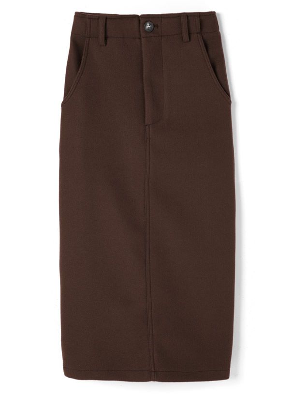 日本 GRL - 毛呢感百搭直筒裙-淺米