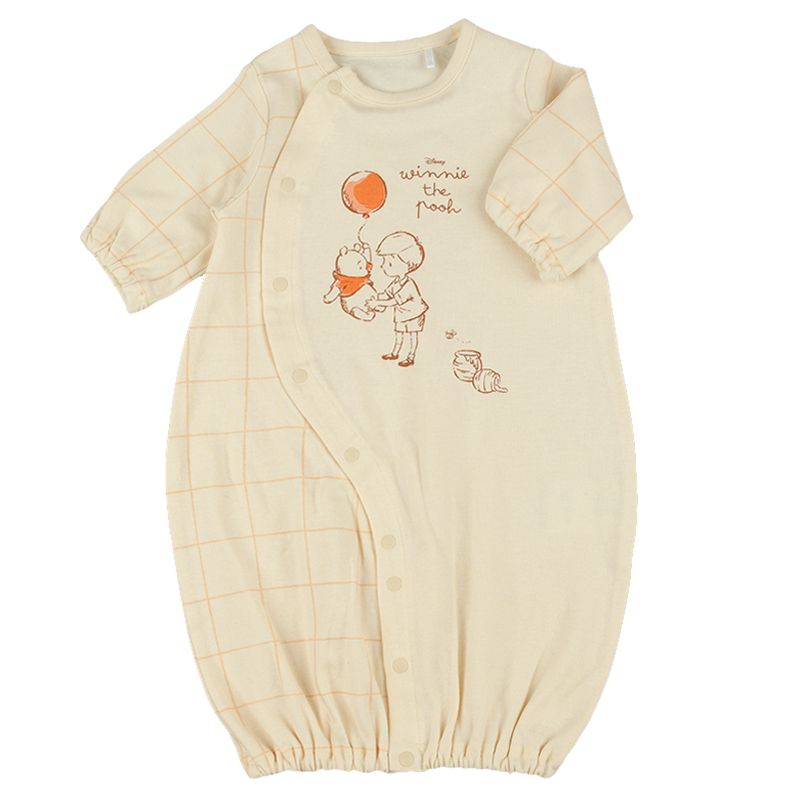 akachan honpo - 長袖連身衣-小熊維尼-象牙白色 (50~60cm)