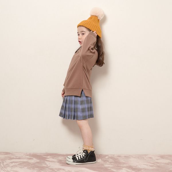 日本 Lycee mine - 學院風百摺格子裙-黃綠系