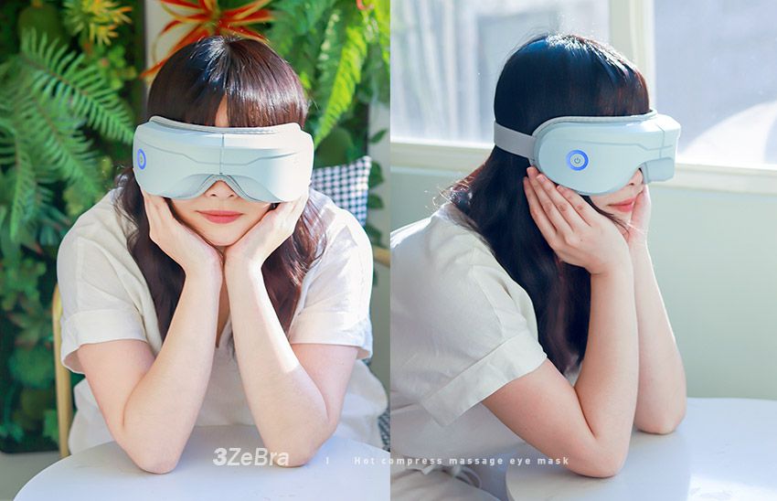 3ZeBra - 5C莫蘭迪音樂按摩眼罩-至尊款-莫蘭迪藍-376g