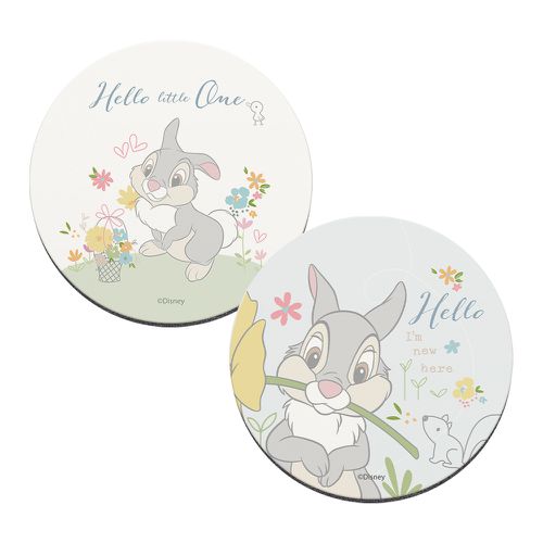 迪士尼 Disney 兔子系列【圓形花朵桑普】珪藻土軟式吸水杯墊 吸水墊 台灣製造二入組10X10X0.5cm