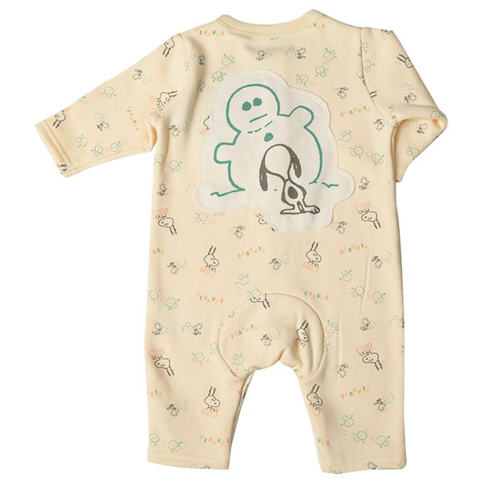 akachan honpo - 長袖兔裝-史努比與雪人-奶油色